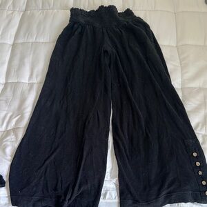 Free People Black Wide Leg Pants